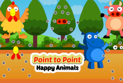 Point to Point - Happy Animals Educational Kids Game main cover image